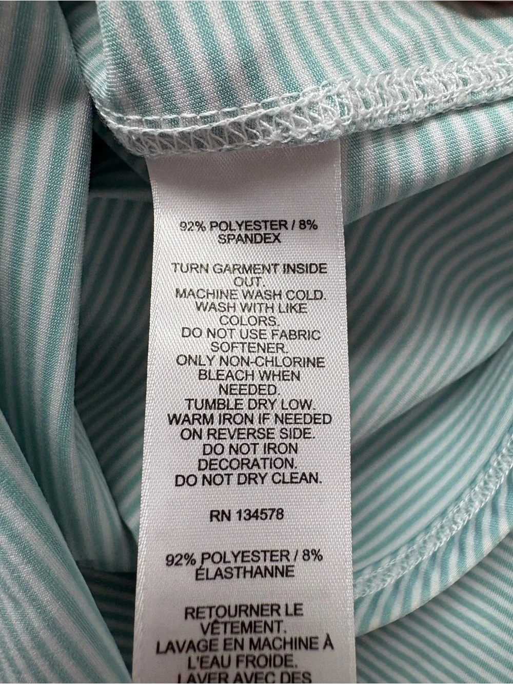 Vineyard Vines Sankaty Light Aqua Striped 1/4 Zip Pullover Size Small - Picture 6 of 6